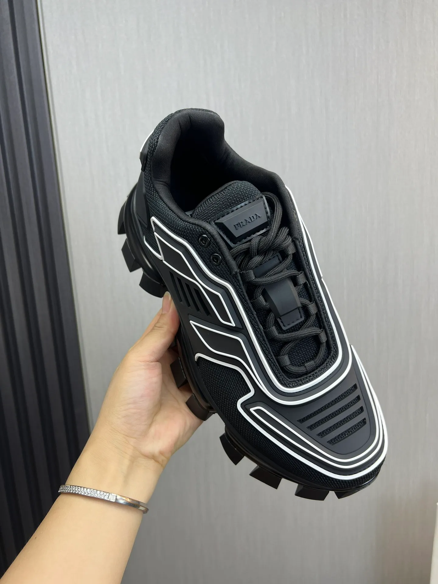 Men's shoes 💰620💰 [PRADA] Popular thick-soled shoes for couples 👩‍❤️‍👨 Available all year round ✔️Official website synchronization Original fly-knit film fabric + cowhide lining, 1⃣️ to 1⃣️ replica, original sole, 36-45 (45 made to order, non-refundable)